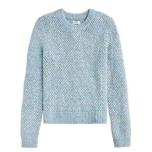 NEW J. CREW Factory Honeycomb-stitch crewneck sweater in light blue Size XS